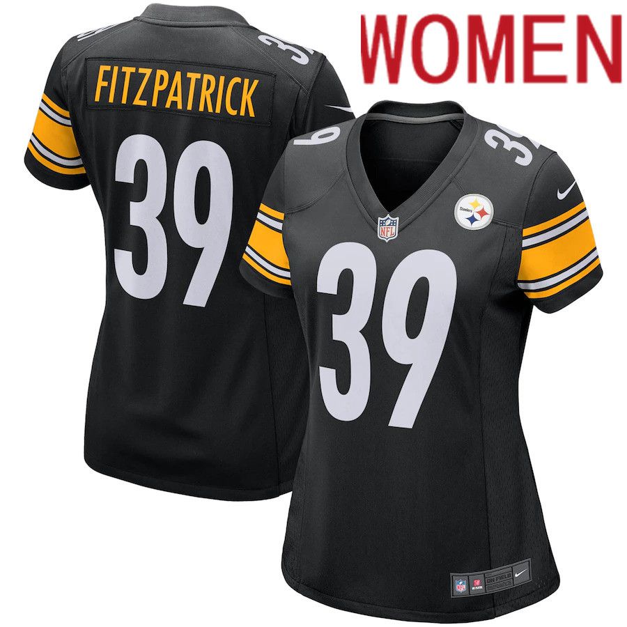 Women Pittsburgh Steelers #39 Minkah Fitzpatrick Nike Black Game Player NFL Jersey->women nfl jersey->Women Jersey